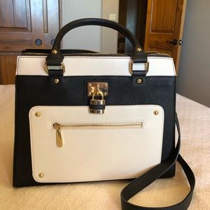 Charming Charlie Black and White Tote Handbag